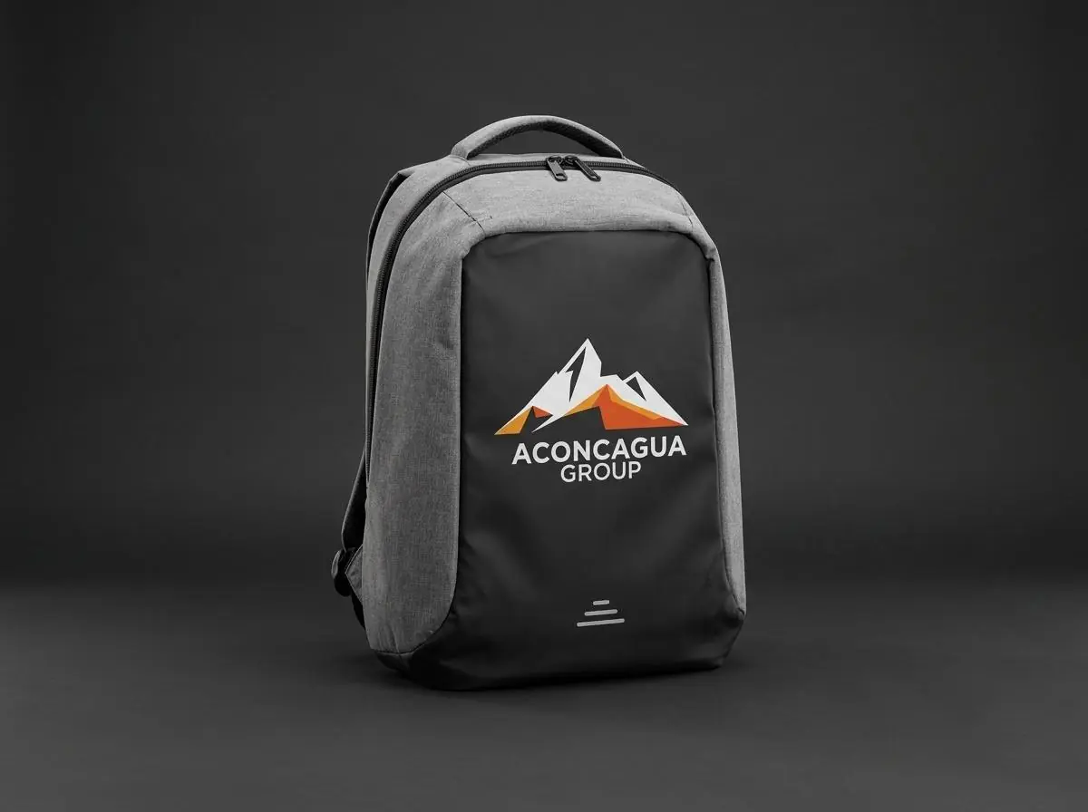 Mochila con el logo de Aconcagua Group